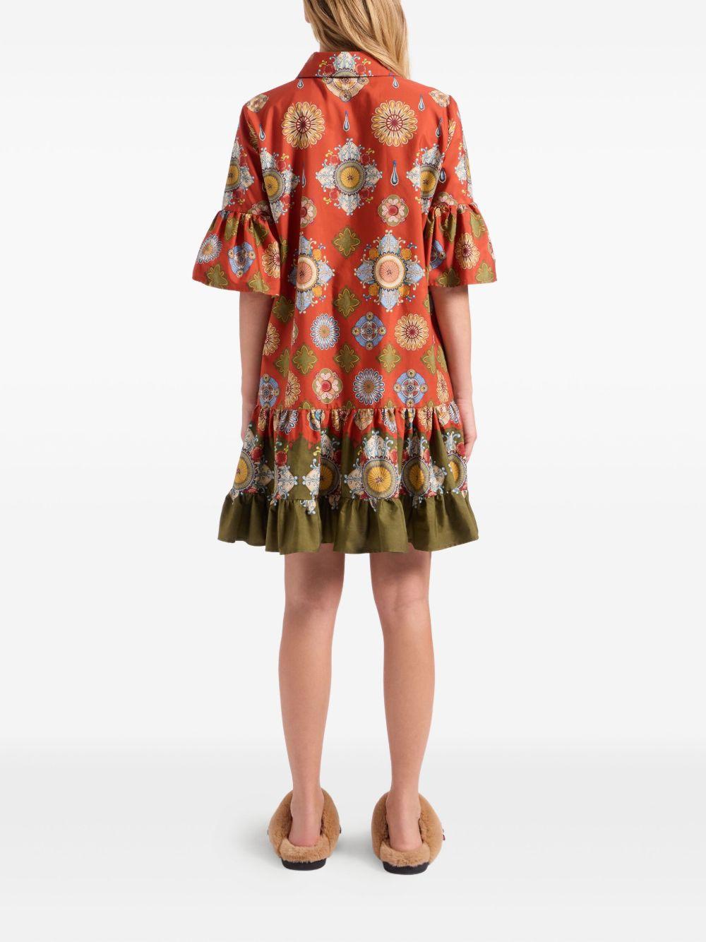 floral-print ruffled dress Product Image
