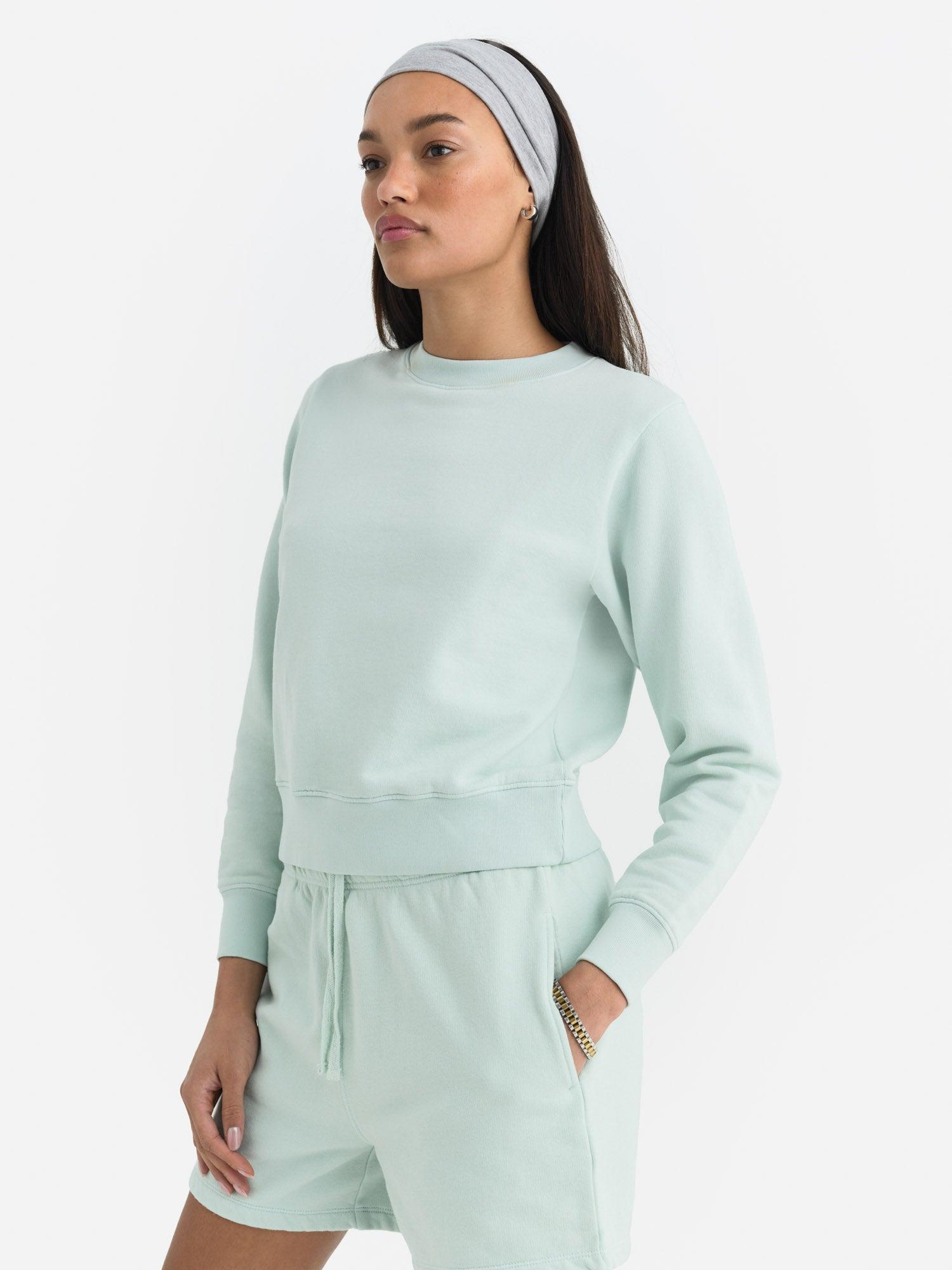 Organic Fleece Shrunken Crew Neck Sweatshirt Female Product Image