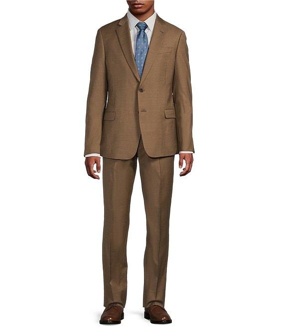 Armani Exchange Solid Slim Fit Flat Front 2-Piece Suit Product Image