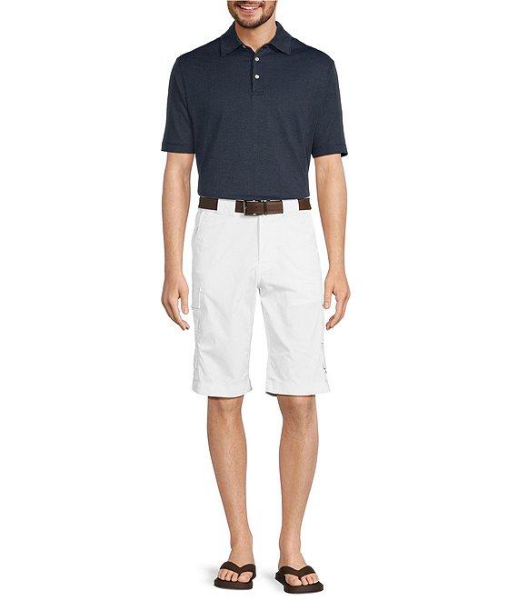 Roundtree & Yorke Big & Tall TravelSmart Short Sleeve Non-Solid Solid Jacquard Polo Shirt Product Image