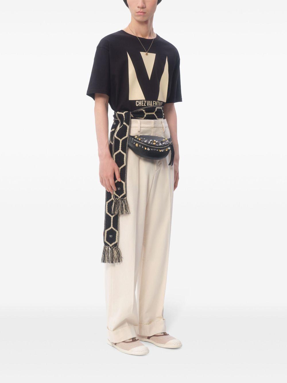 VALENTINO Crew Neck Short Sleeves T-shirts In Black Product Image