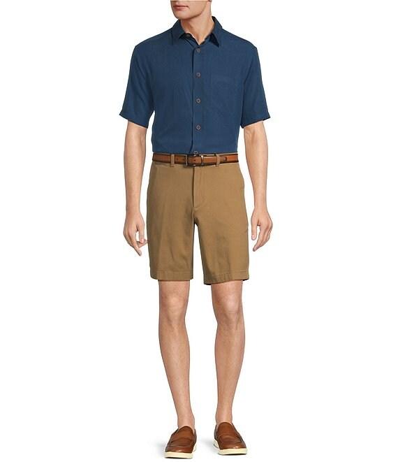 Roundtree & Yorke Short Sleeve Ribstop Solid Sport Shirt Product Image