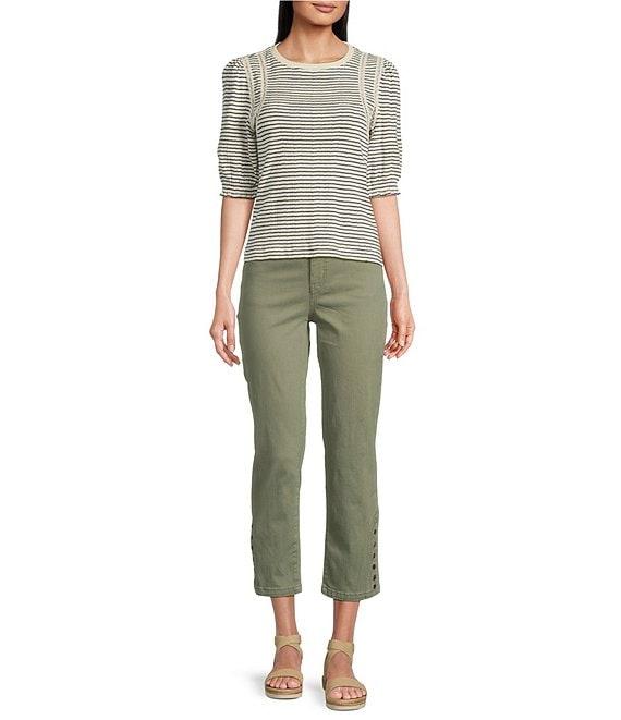 Code Bleu Chelsea Stretch Denim High Rise Capri Jeans Product Image