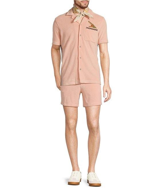 Murano Crocodile World Collection Slim Fit Embroidered Crocodile Pocket Short Sleeve Woven Shirt Product Image