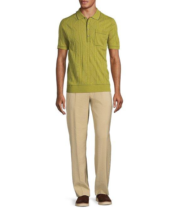 Murano Crocodile World Collection Textured Short Sleeve Tipped Polo Shirt Product Image