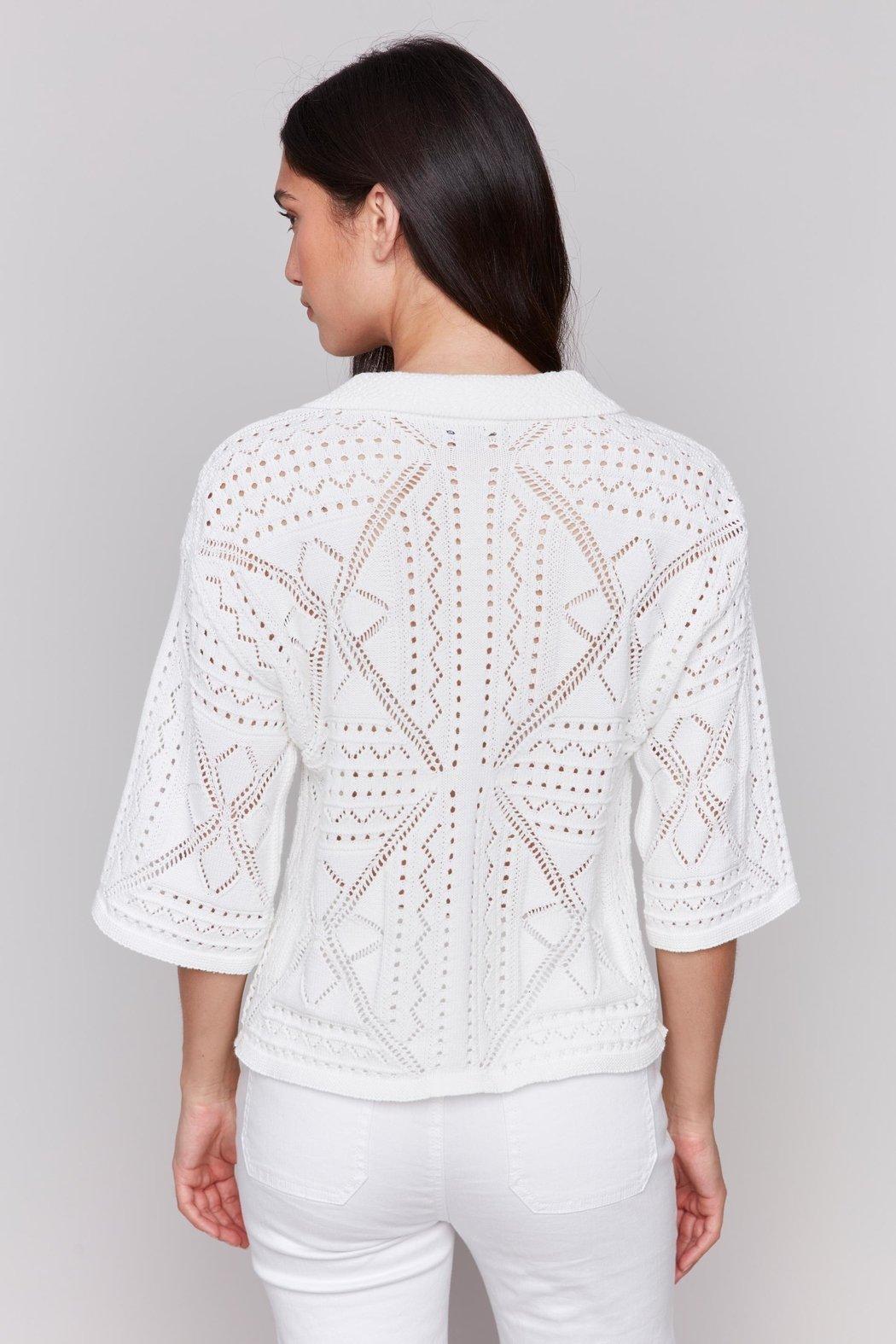 Ivory Pointelle Sweater Product Image