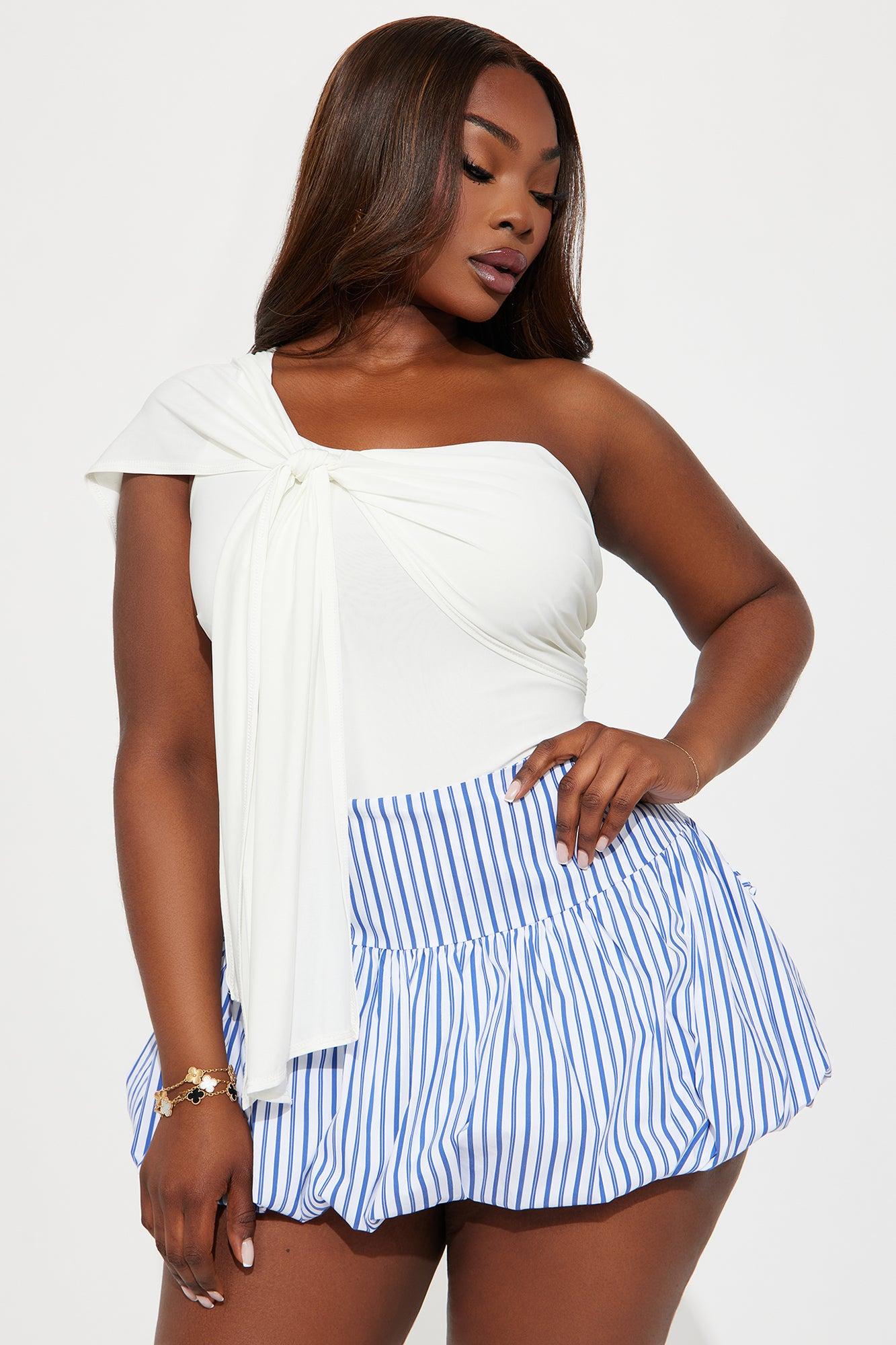 Astoria Draped One Shoulder Bodysuit - Ivory Product Image