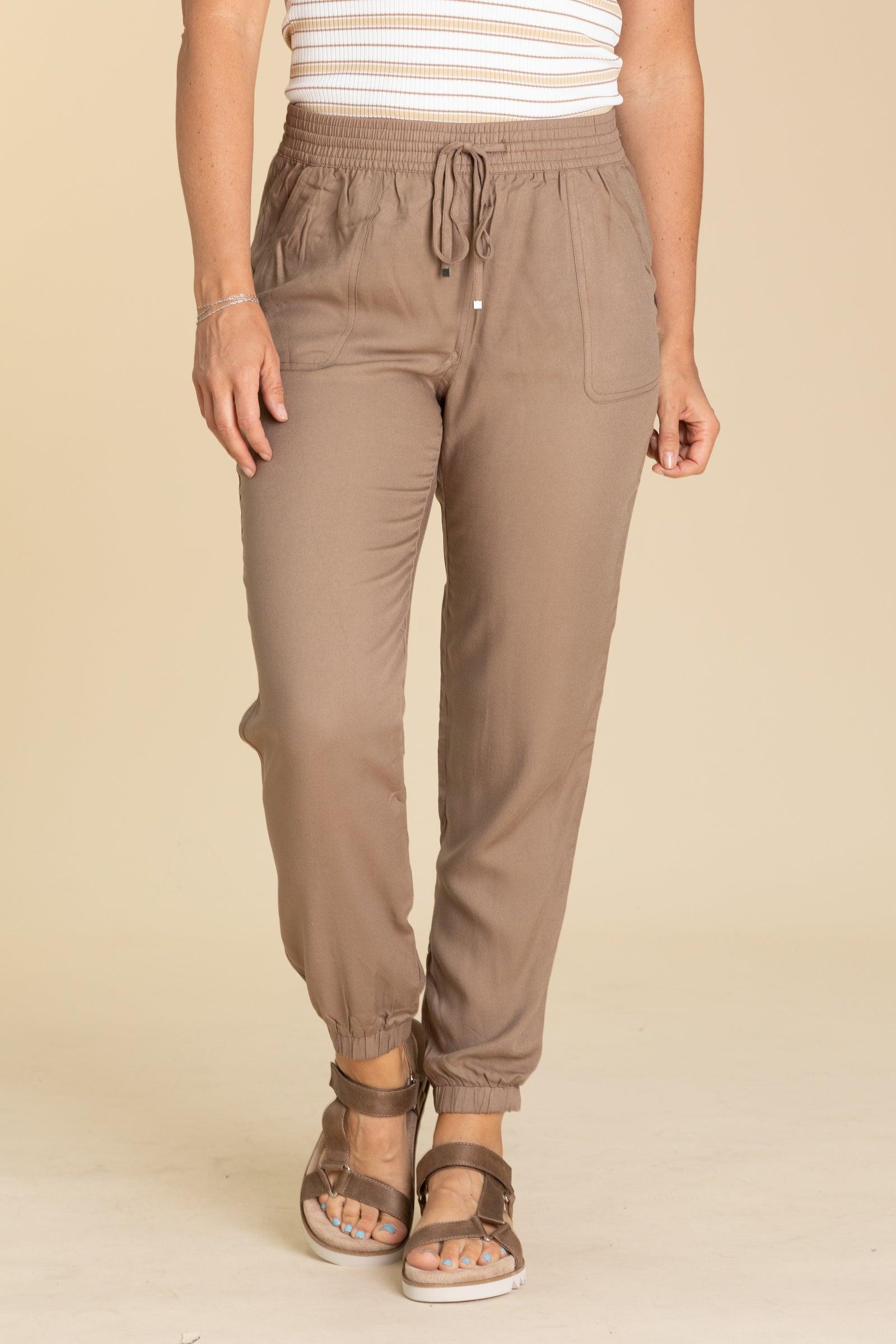 High Rise Joggers With Elastic Waistband Product Image