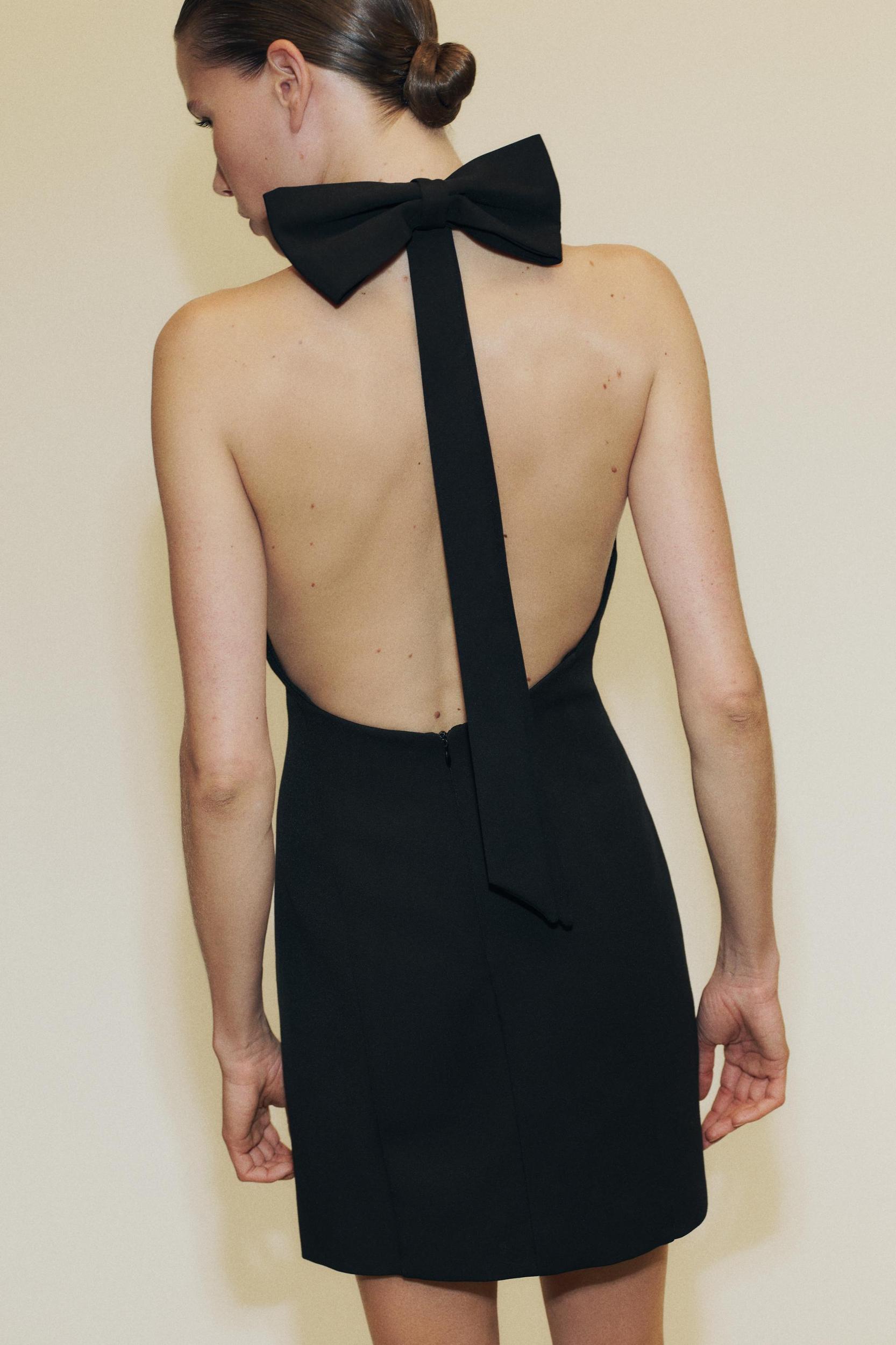 HALTER BOW MINI DRESS Product Image