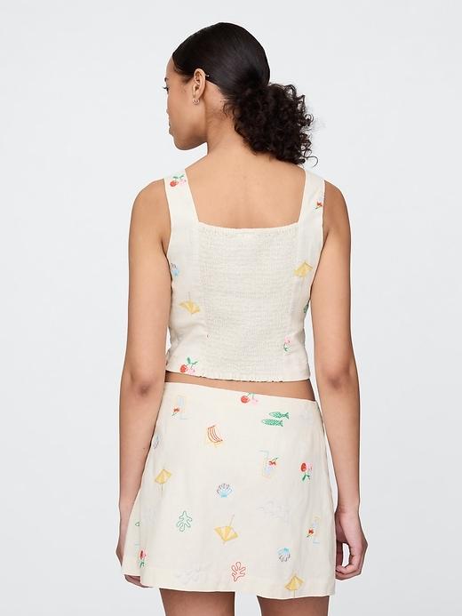 Linen-Blend Crop Top Product Image