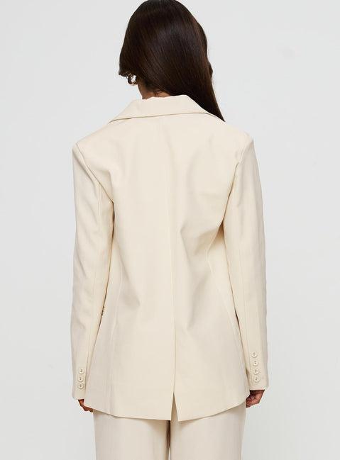 Crowd Pleaser Oversized Blazer Cream Product Image