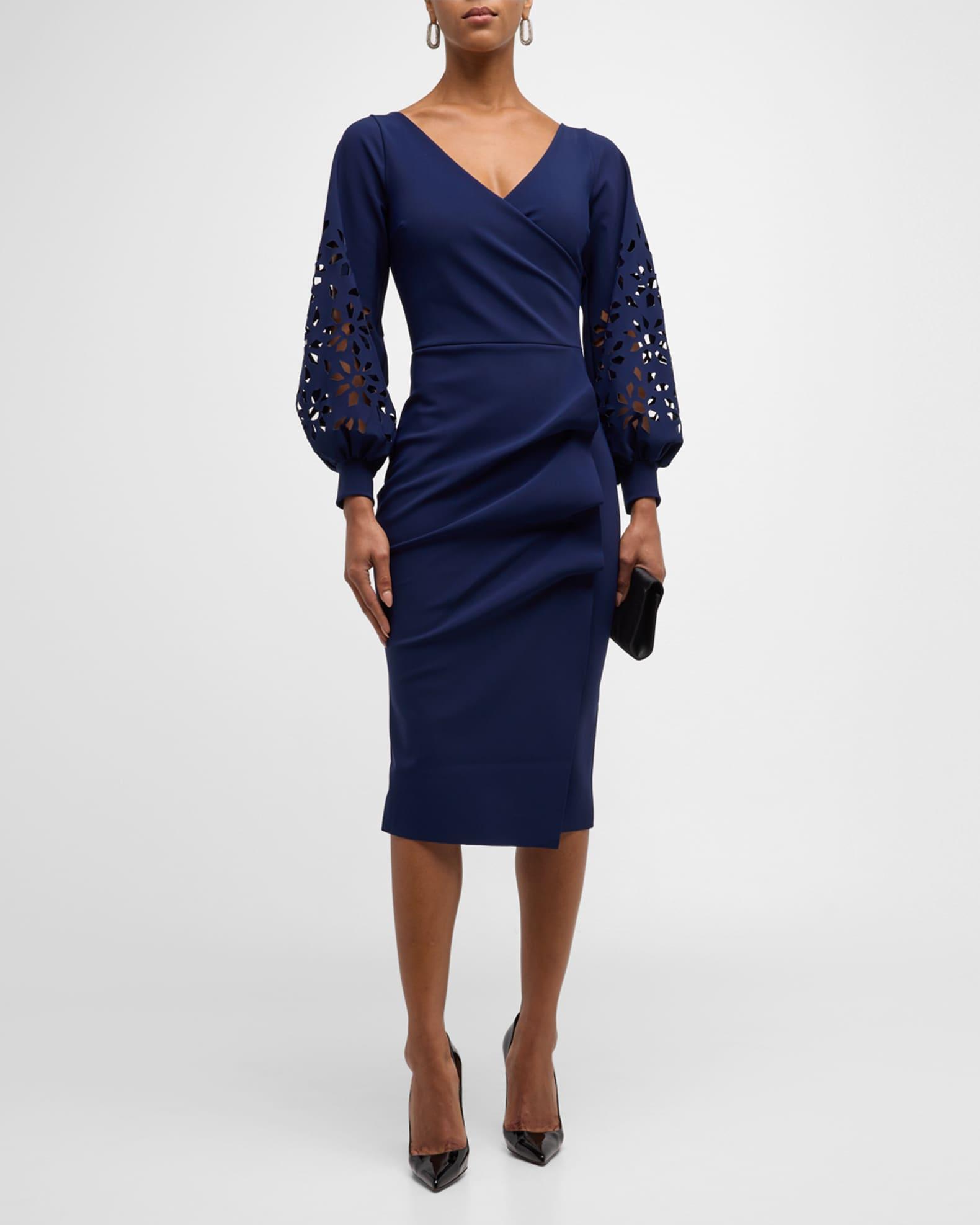 Gallilia Cutout Ruffle Sheath Midi Dress Product Image