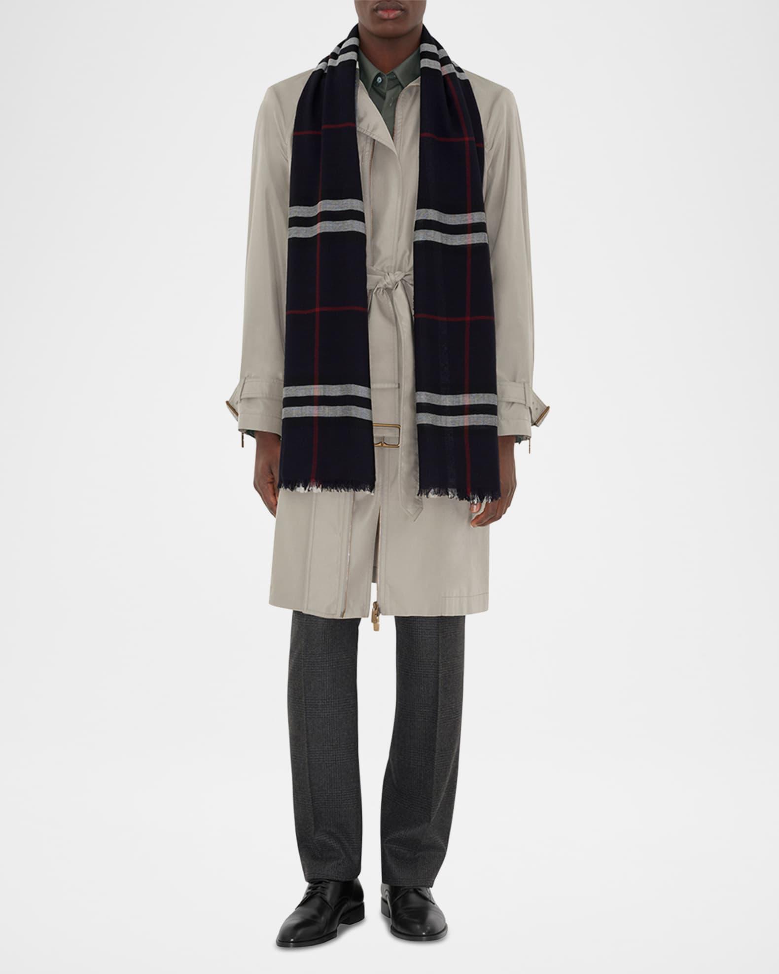 Womens Check Wool Scarf Product Image