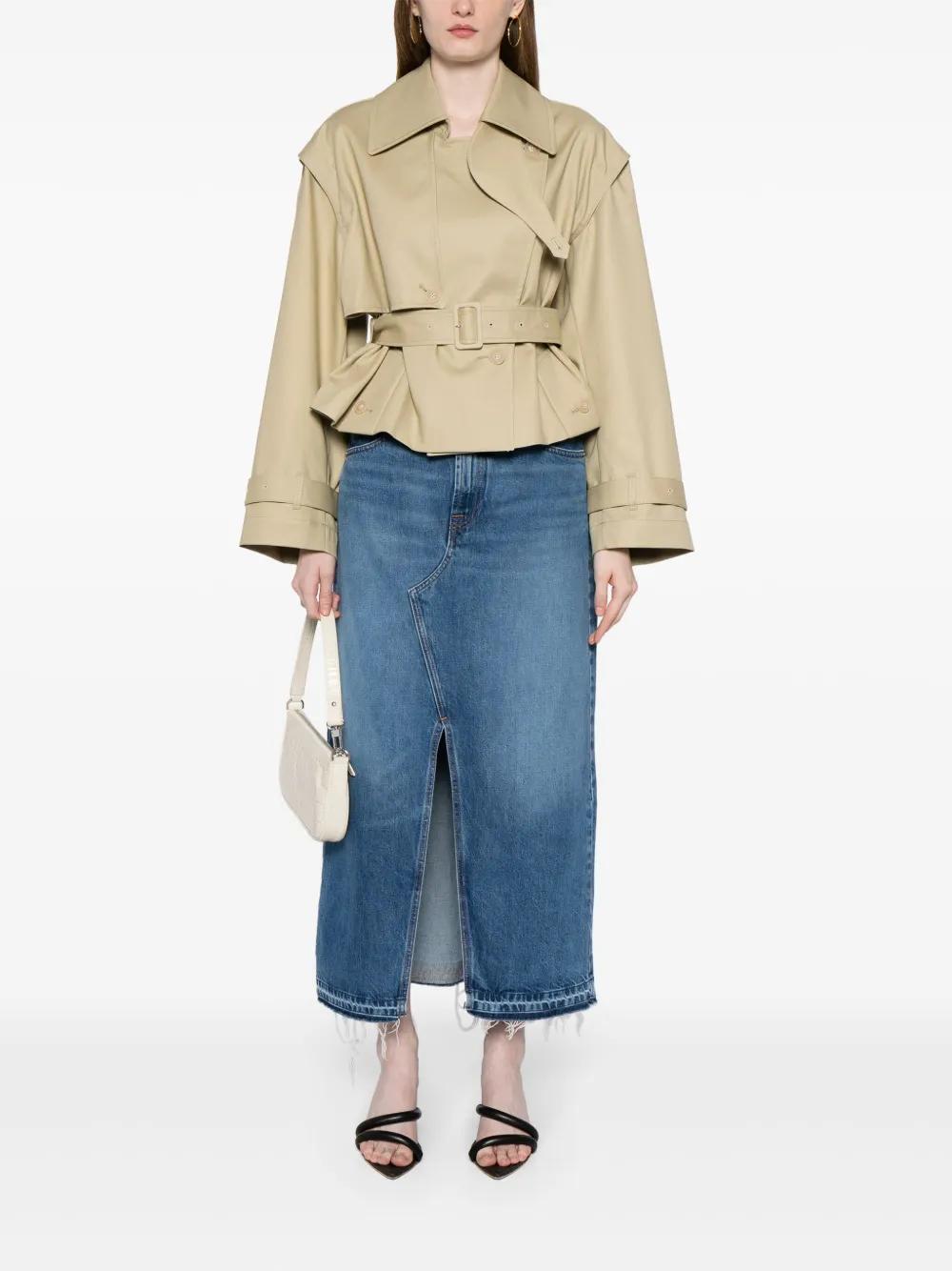 open-back cropped trench coat Product Image