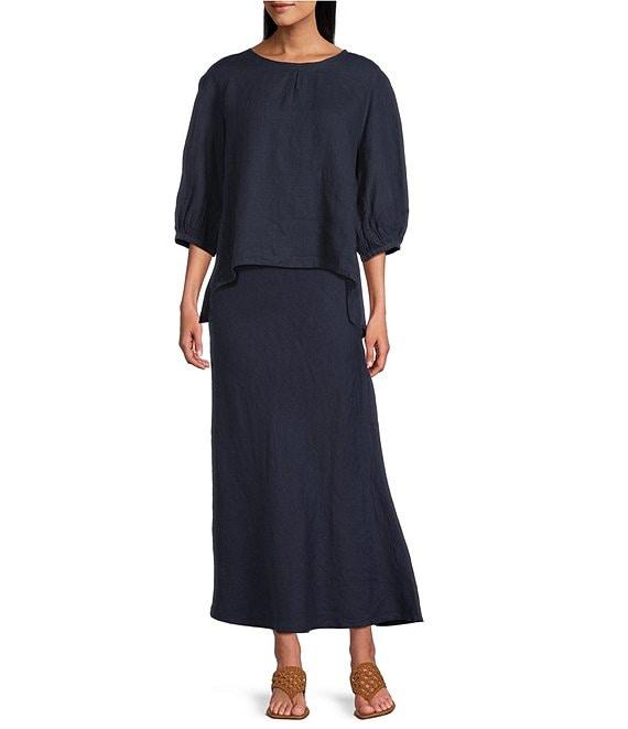 Bryn Walker Bias Light Linen A-Line Pull-On Long Skirt Product Image