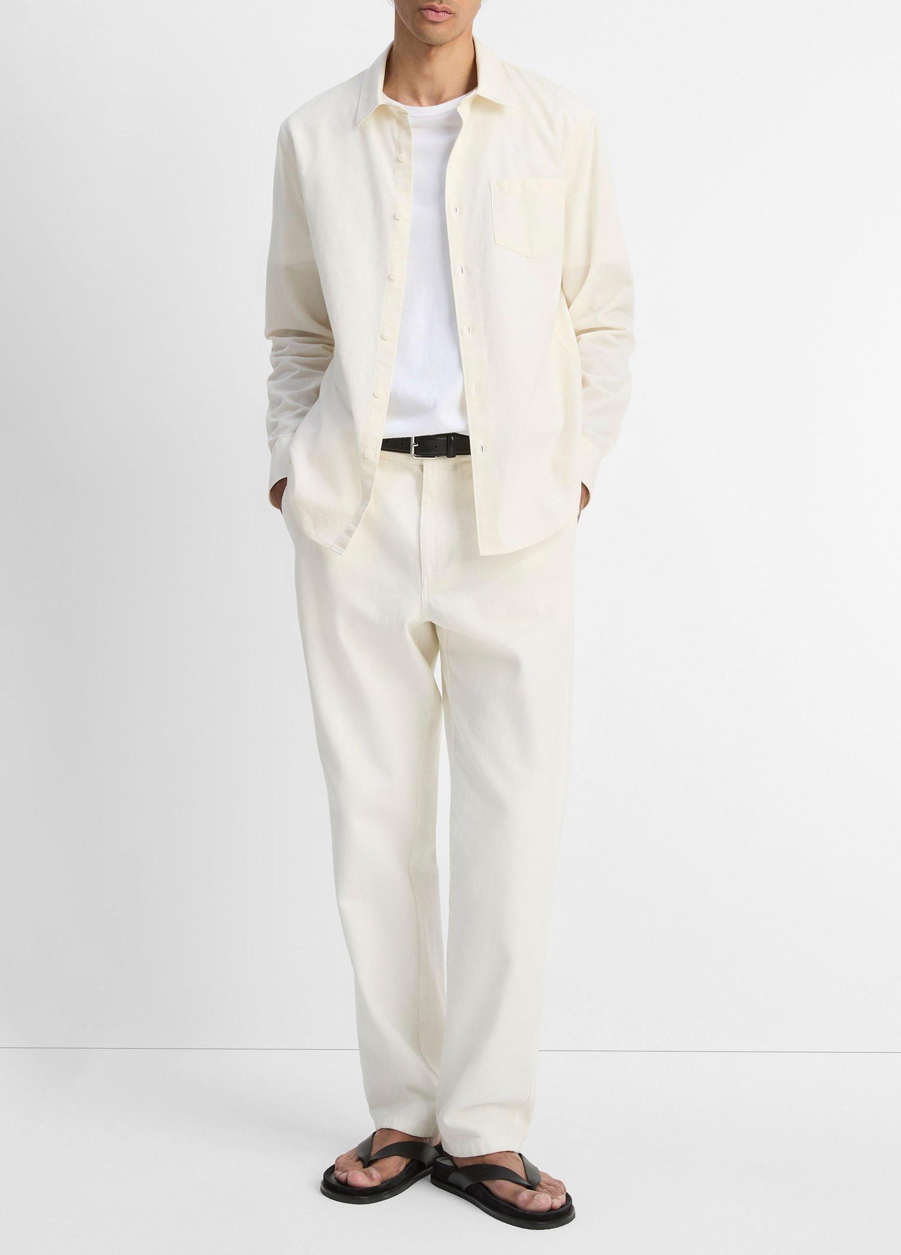 Cotton Chambray Button-Front Shirt Product Image