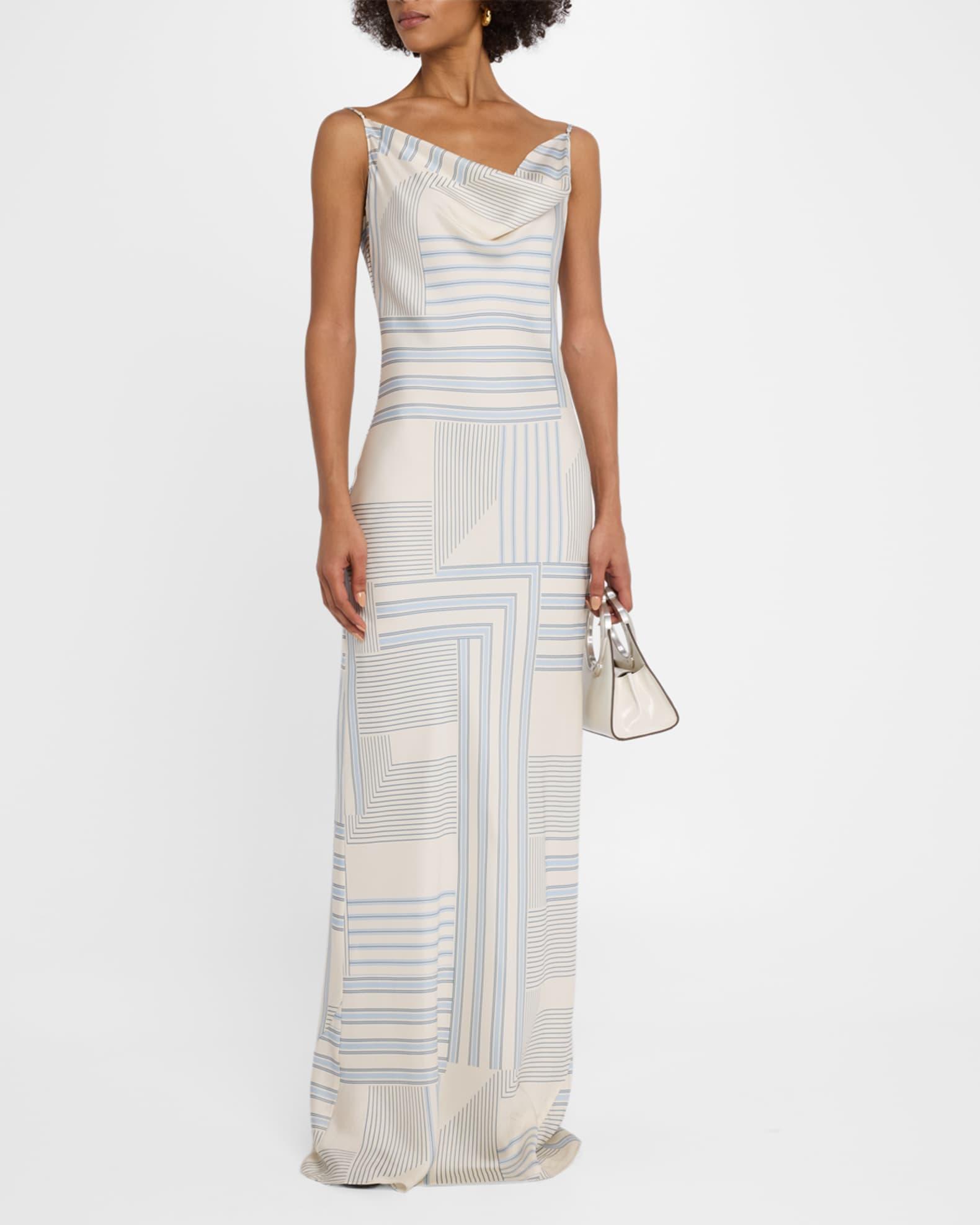 Madison Stripe Silk Slip Dress Product Image