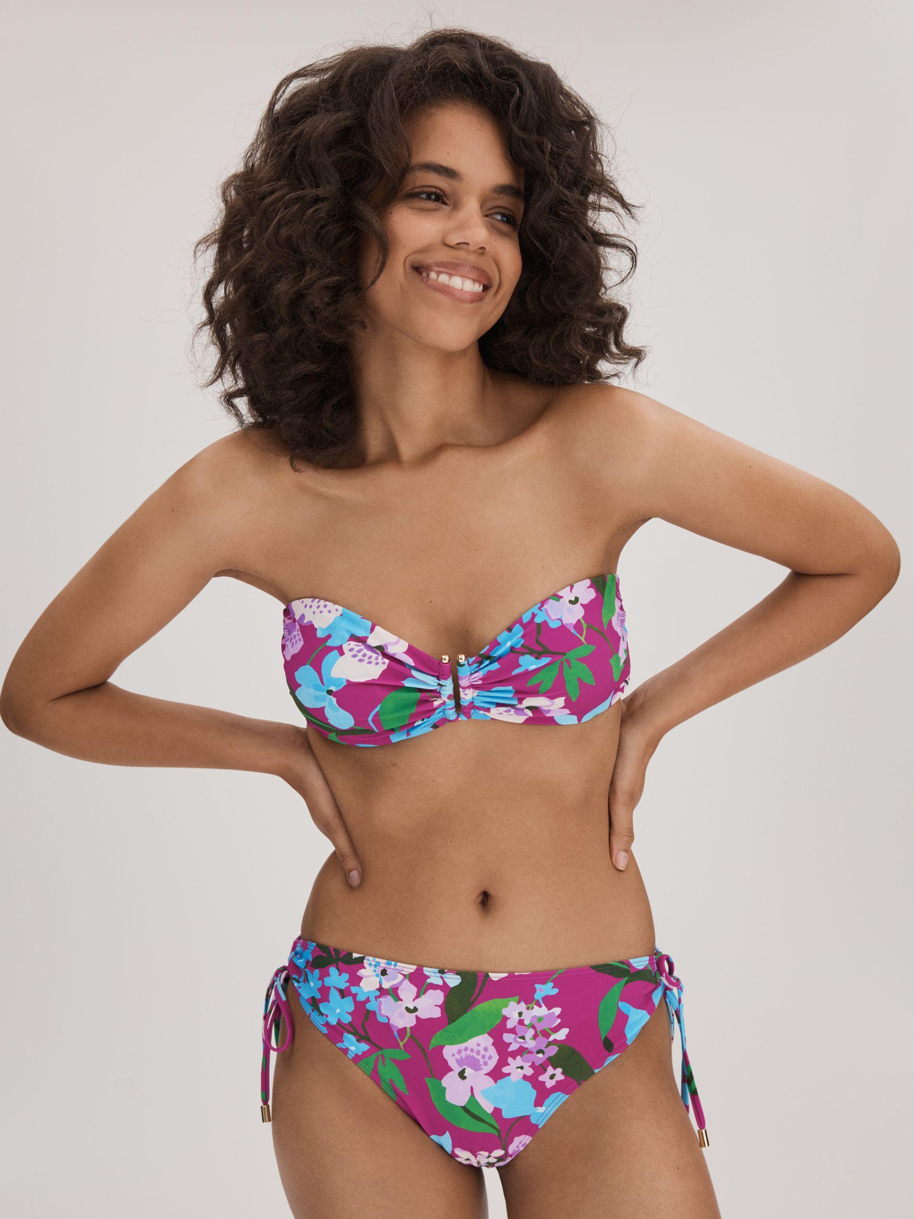 Florere Printed Bandeau Bikini Top in Multi Product Image