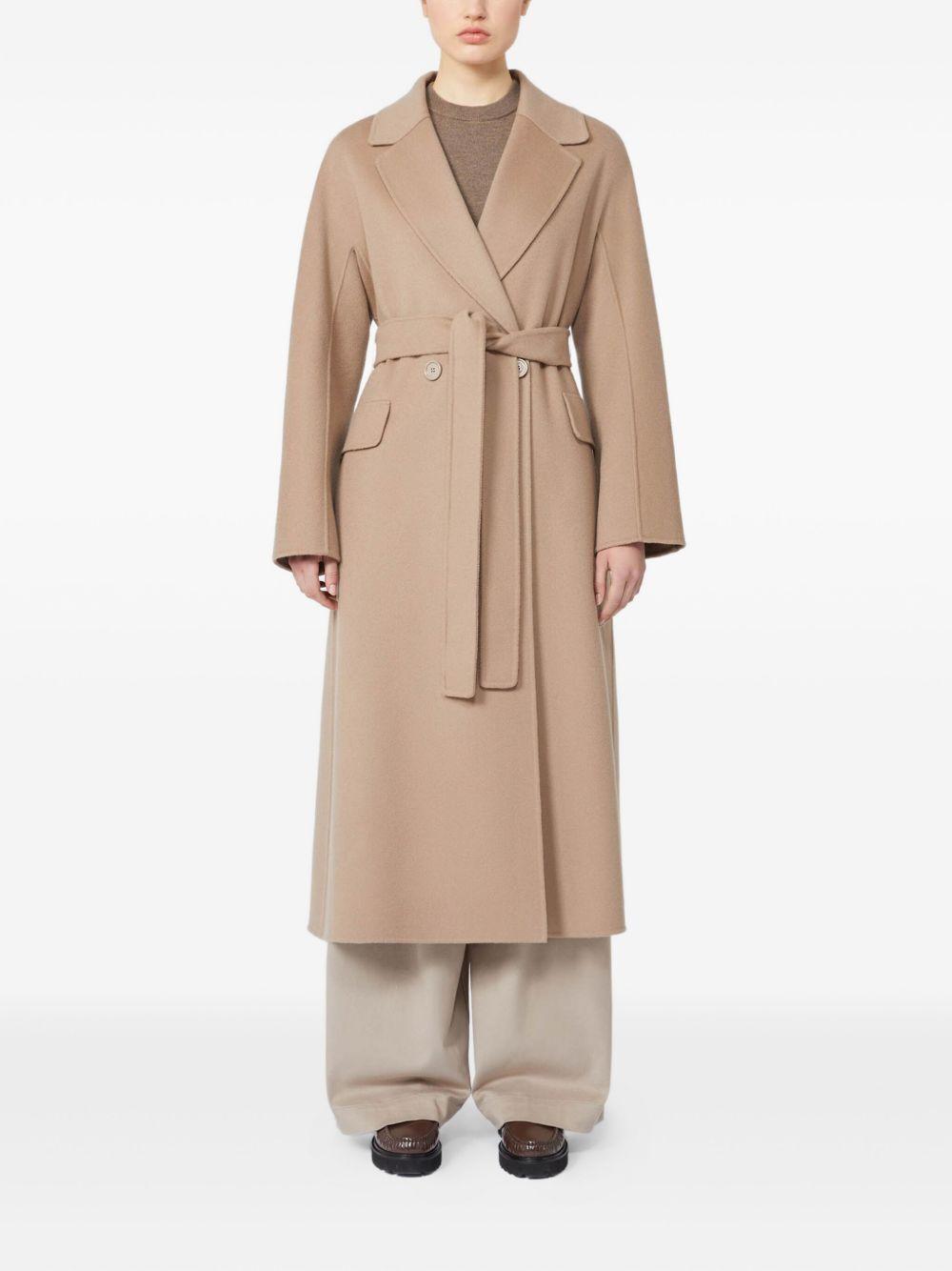 belted notched-lapel coat Product Image