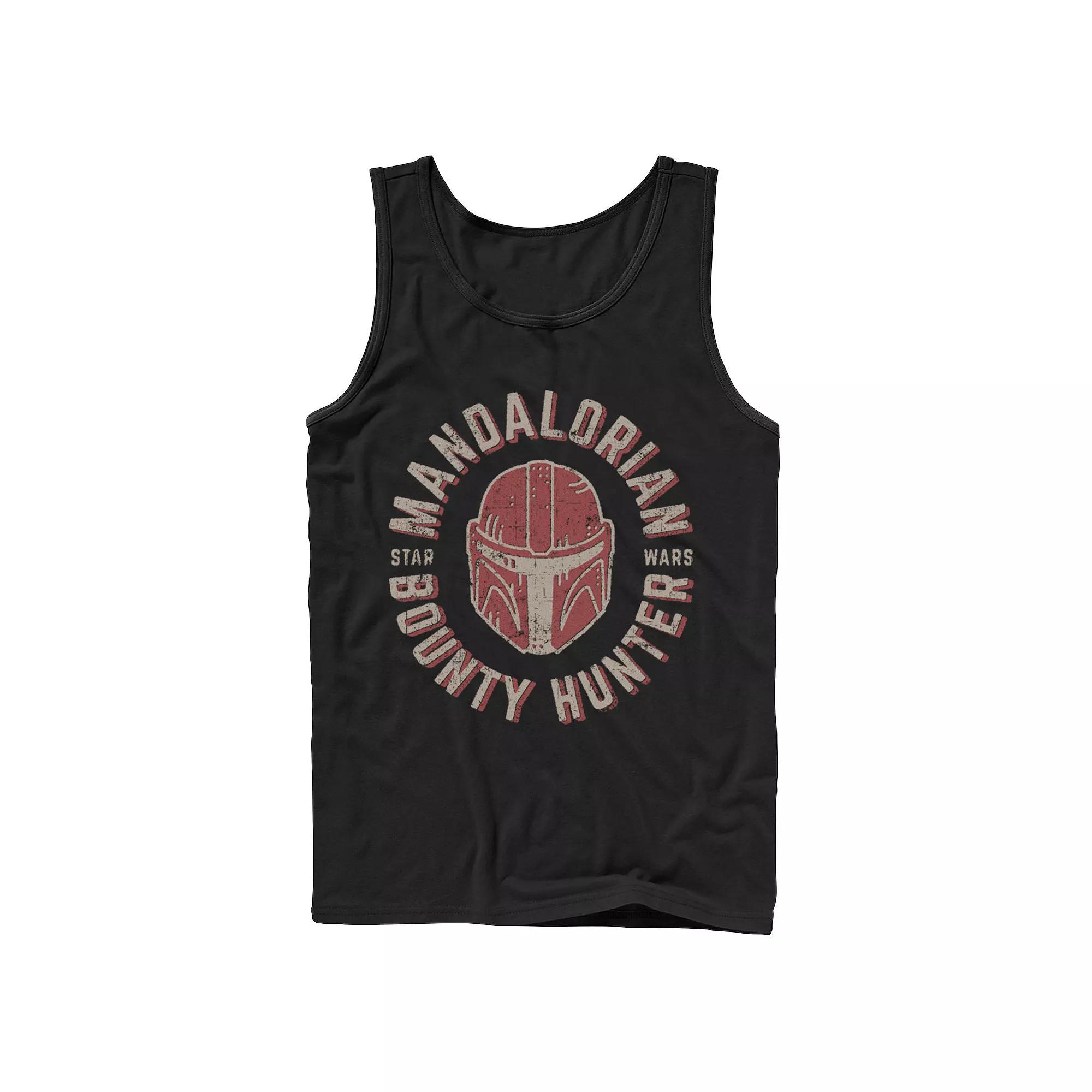 Men's Star Wars The Mandalorian Helmet Stamp Tank Top,  Product Image