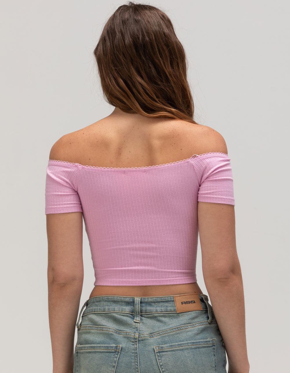 BOZZOLO Ballet Neck Womens Top - PINK Product Image