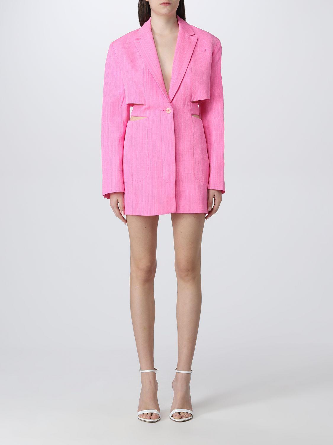 JACQUEMUS Bari Cutout Single-breasted Mini Blazer Dress In Pink Product Image