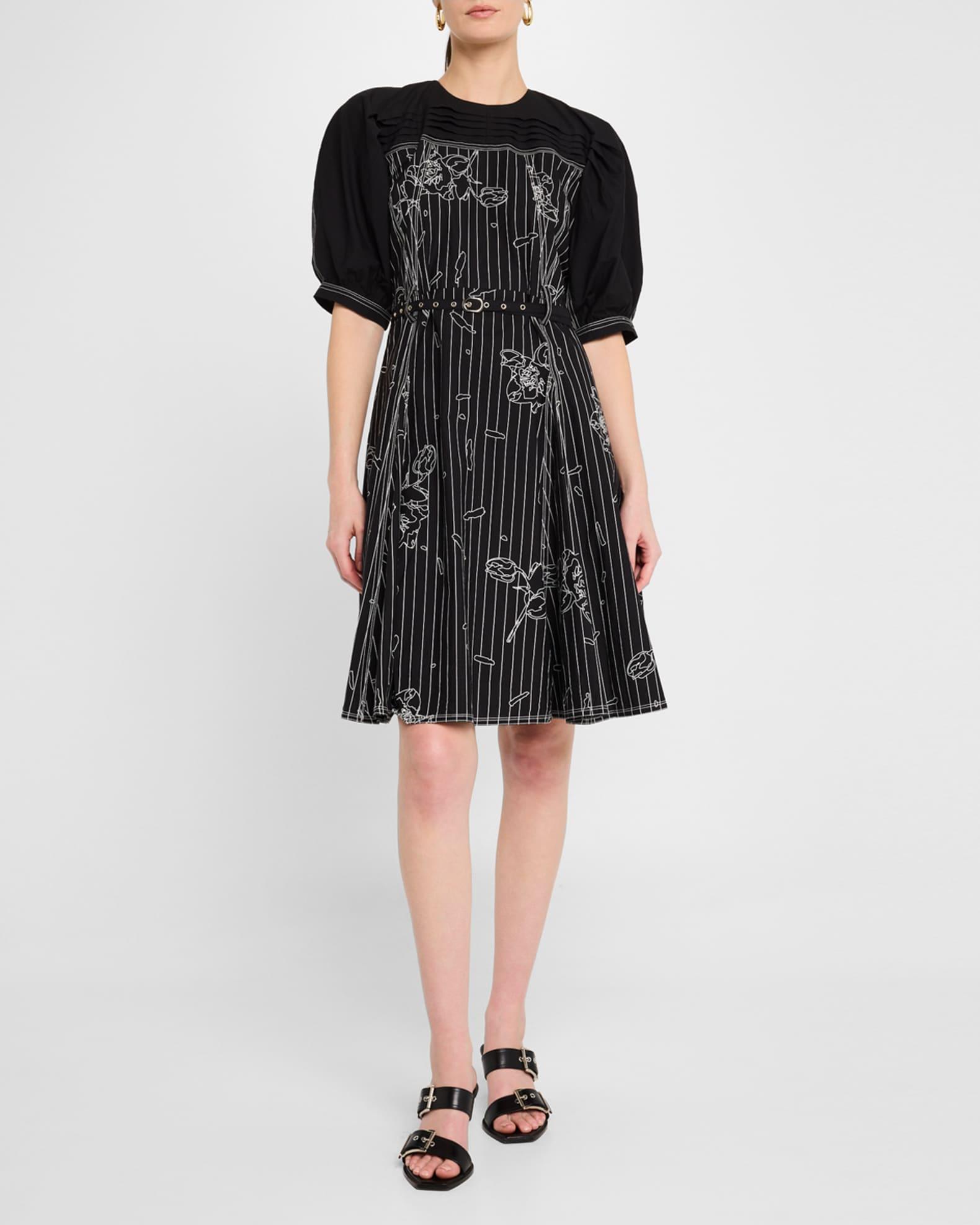 Vienna Embroidered Puff-Sleeve Dress Product Image