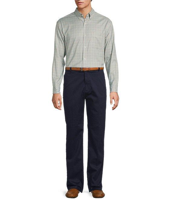 Roundtree & Yorke Long Sleeve Plaid Oxford Sport Shirt Product Image