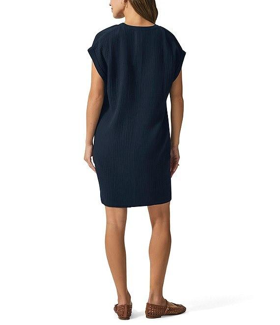 Splendid Adele Gauze V-Neck Short Sleeve Shift Dress Product Image