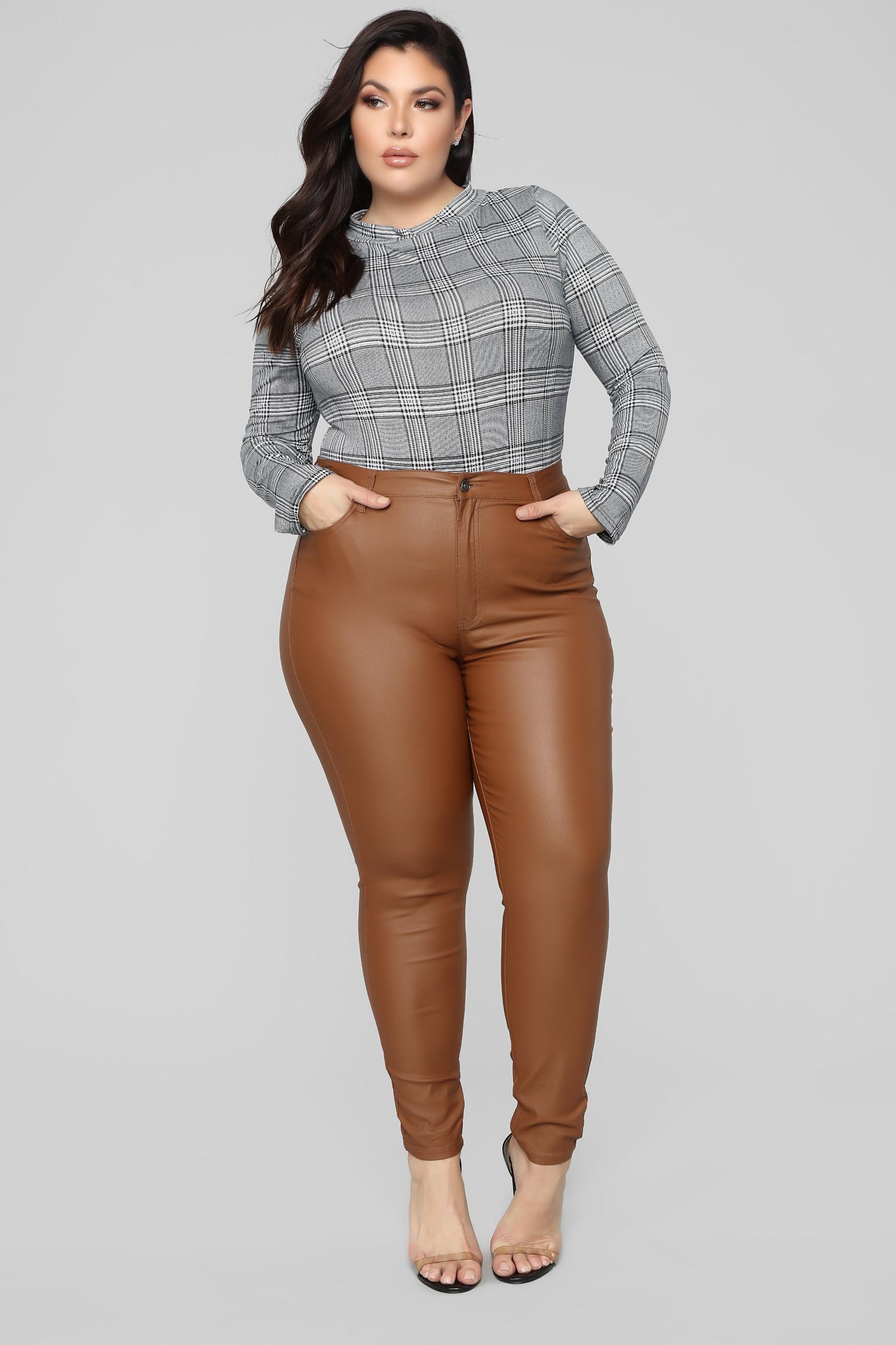 Double Dare Faux Leather Pants - Camel Product Image