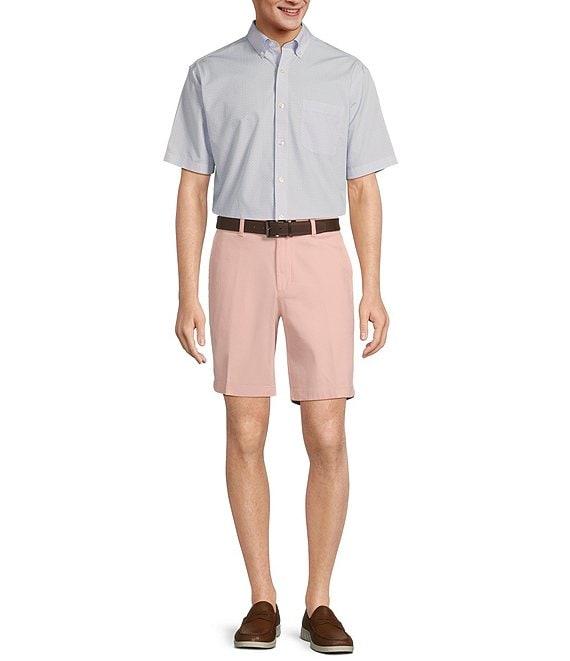 Gold Label Roundtree & Yorke Non-Iron Short Sleeve Tile Print Poplin Sport Shirt Product Image