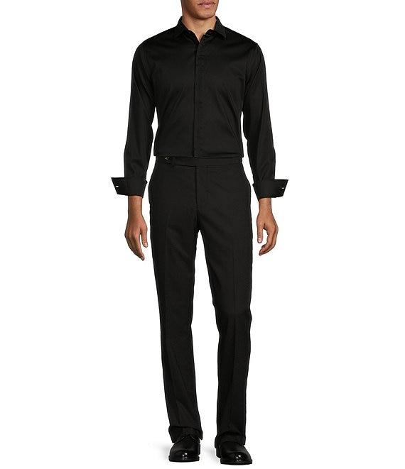 Murano Slim Fit Solid Pintuck Long Sleeve Woven Shirt Product Image