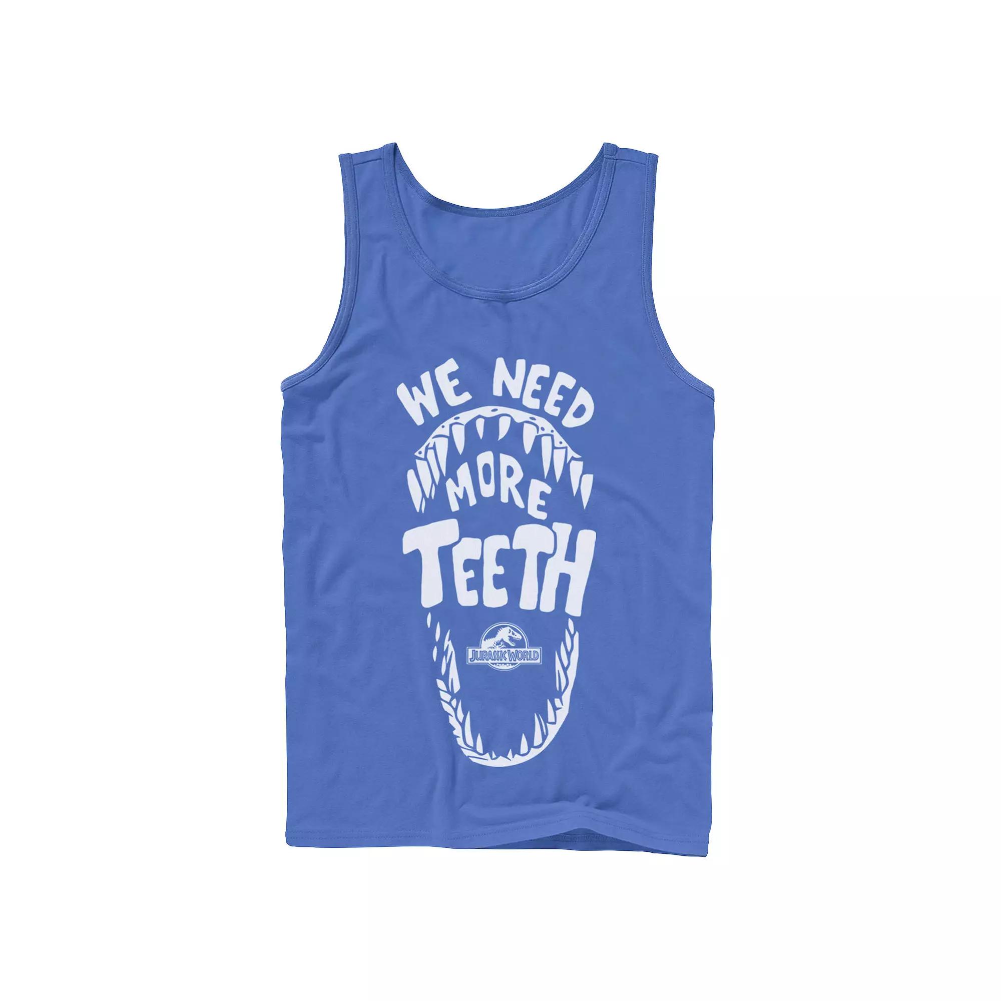 Men's Jurassic World We Need More Teeth Graphic Tank Top,  Product Image