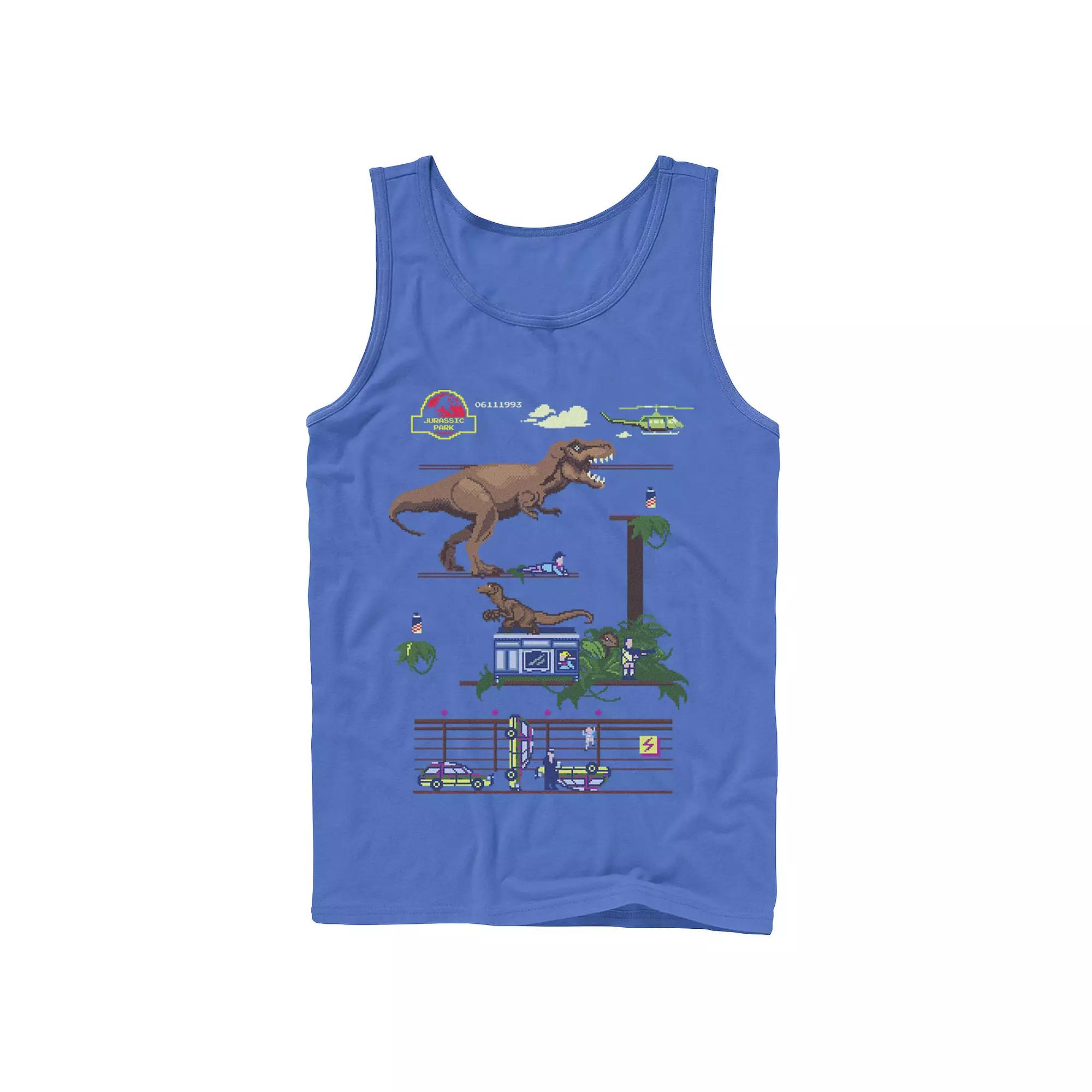 Men's Jurassic Park Digital Video Game Scene Tank Top,  Product Image