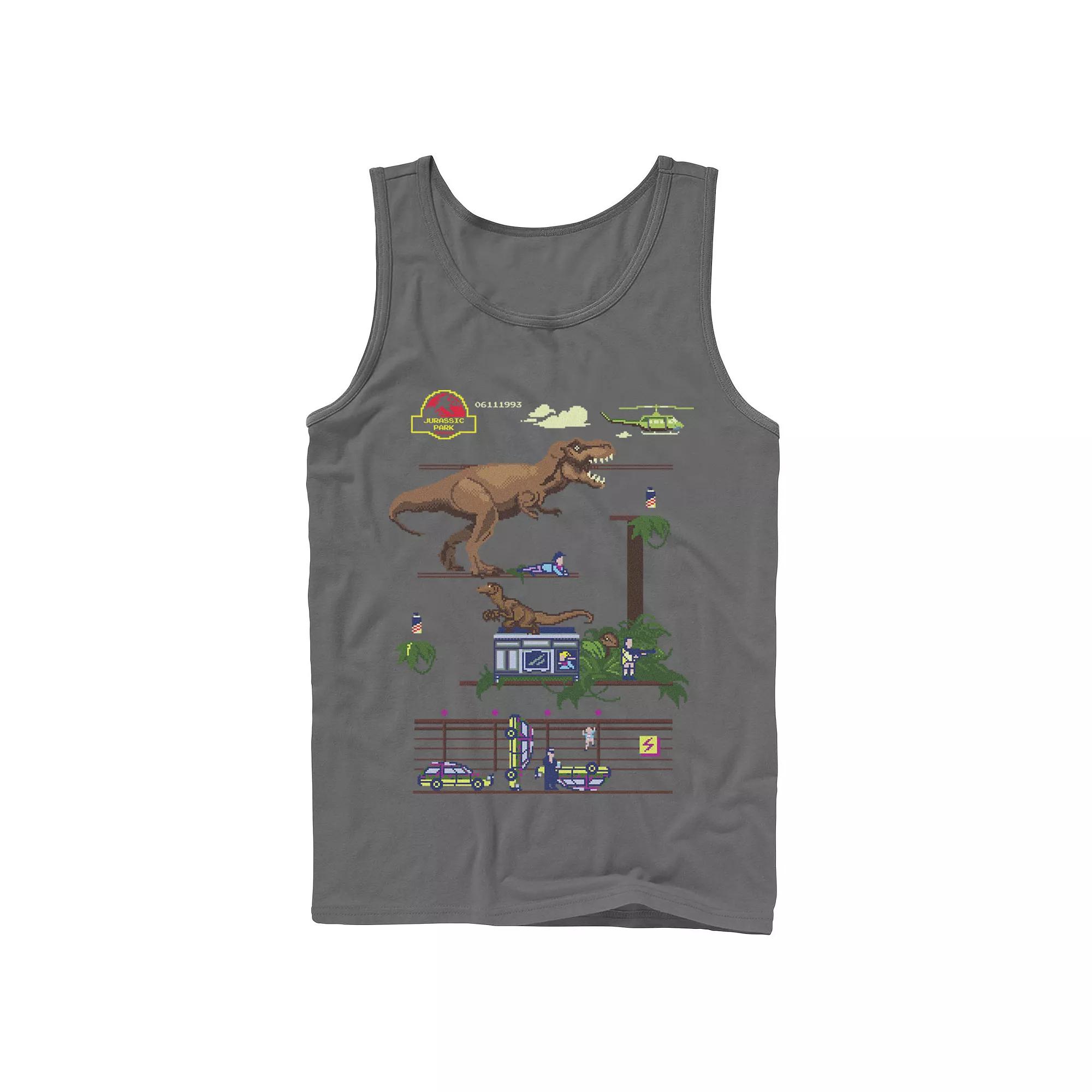 Men's Jurassic Park Digital Video Game Scene Tank Top,  Product Image