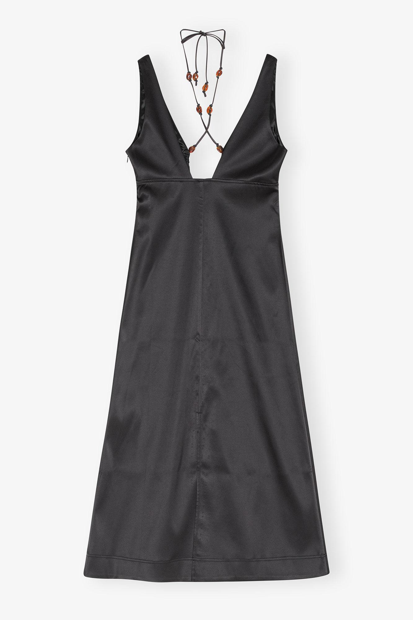 Double Satin Halter-Neck Dress Product Image