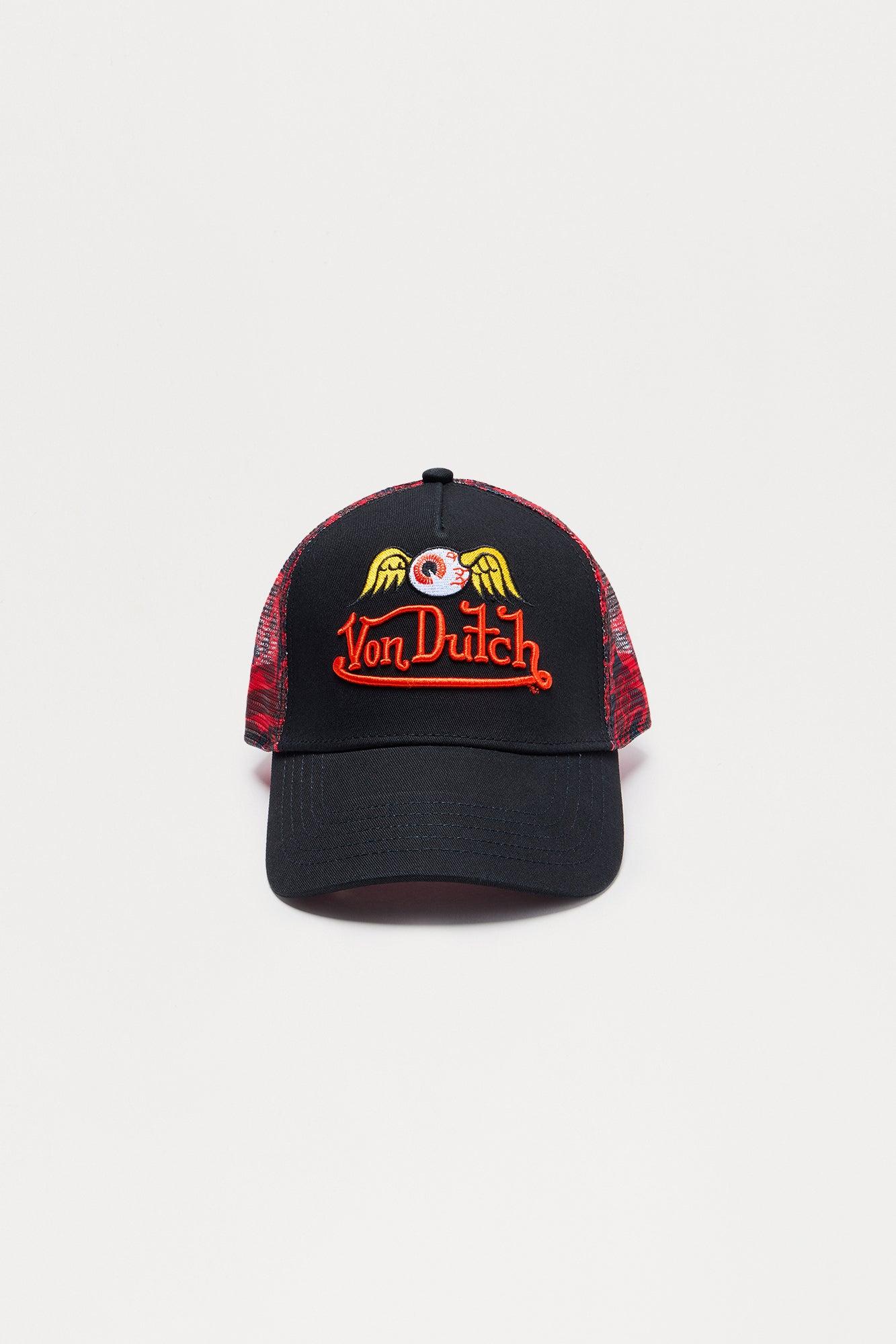 Von Dutch Flying Eye Camo Trucker Hat - Black/Red Male Product Image