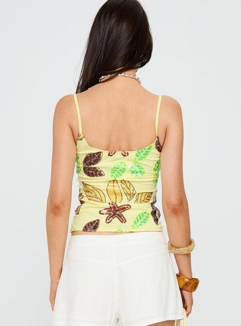 Lunavia Sequin Cami Top Lemon Product Image