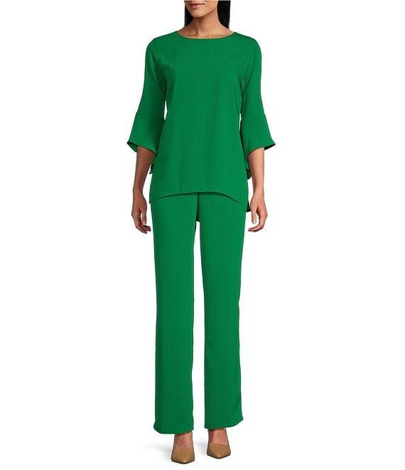 Caroline Rose Matte Crepe Pull-On Straight Leg Pants Product Image