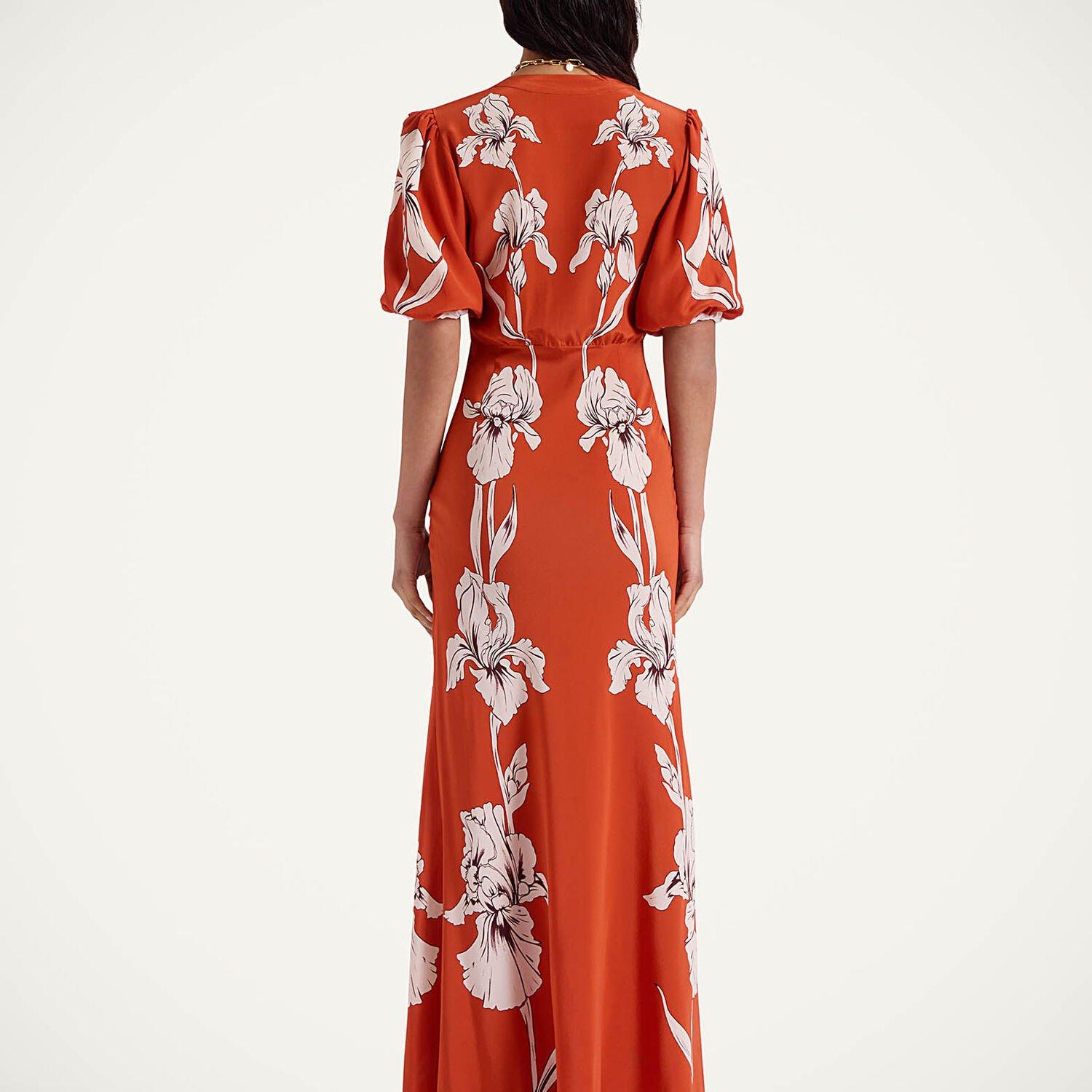LA DOUBLEJ Marlene Floral-print Silk-crepe Maxi Dress In Iris Placée Product Image