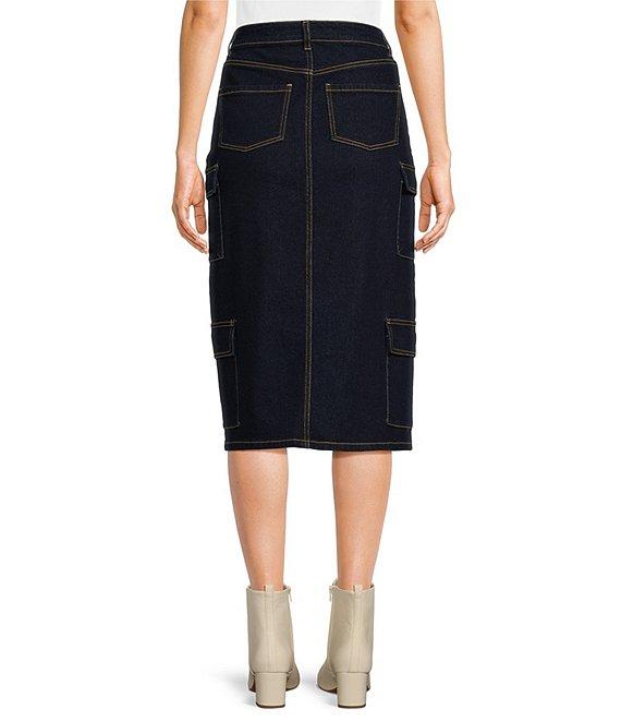 GB Denim Cargo Midi Skirt Product Image