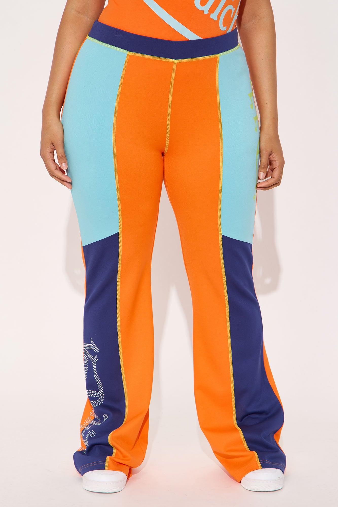 Von Dutch Multi Rhinestone Flared Pant - Orange/combo Female Product Image