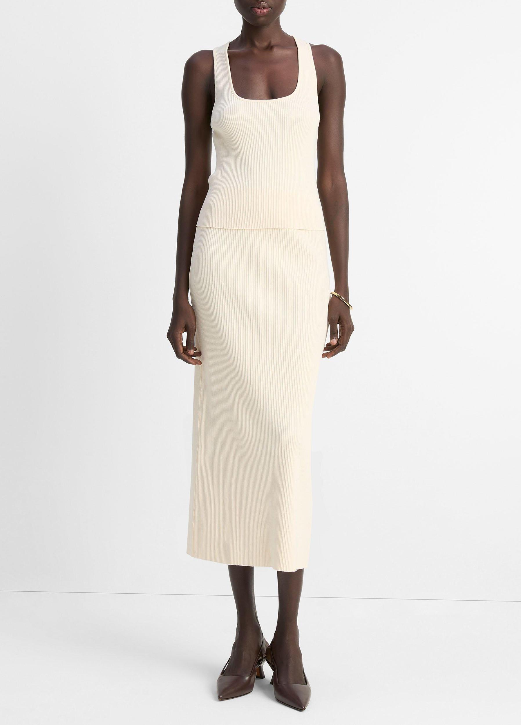 Ribbed Cotton-Blend Racerback Tank Product Image