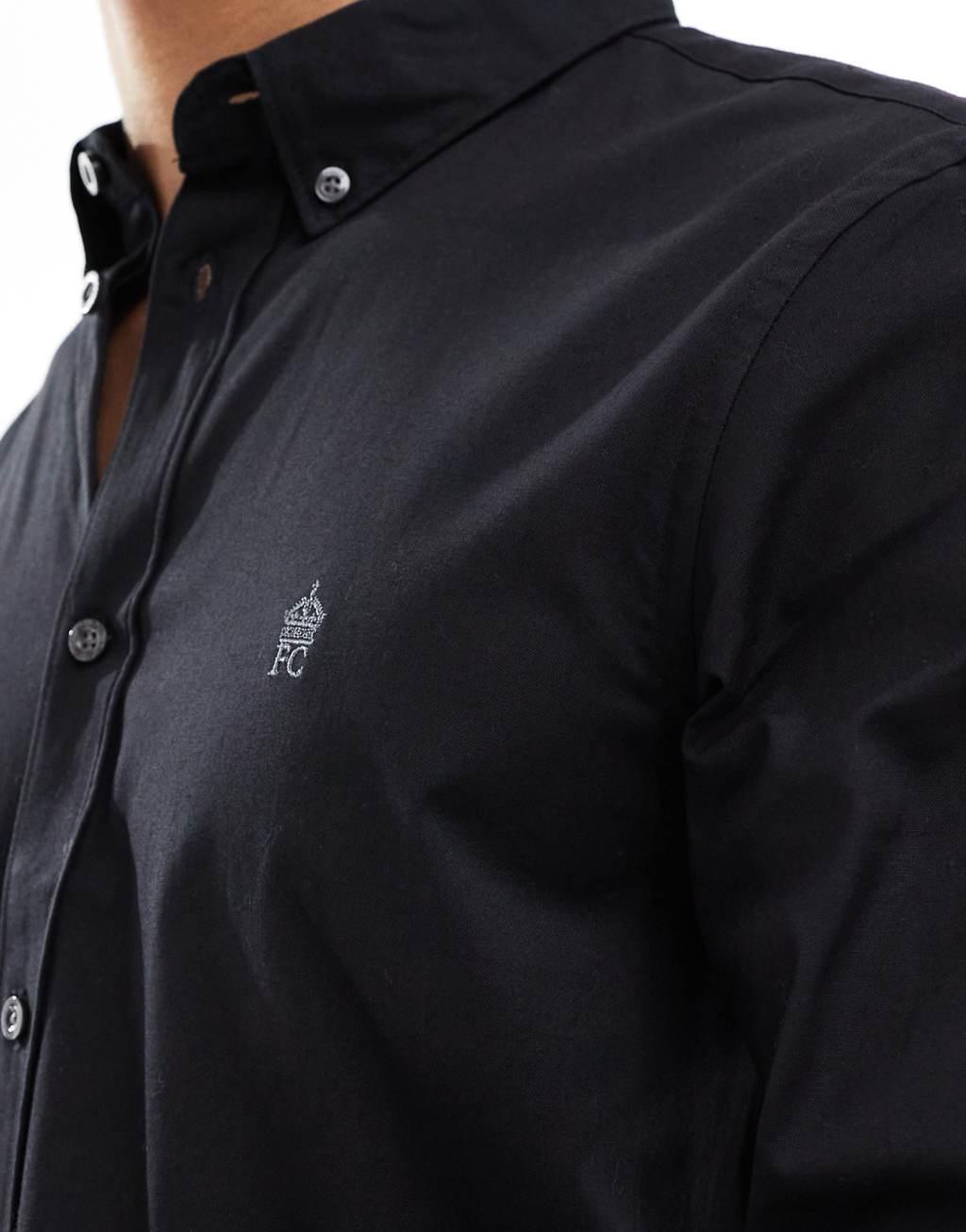 French Connection smart fitted shirt in black  Product Image