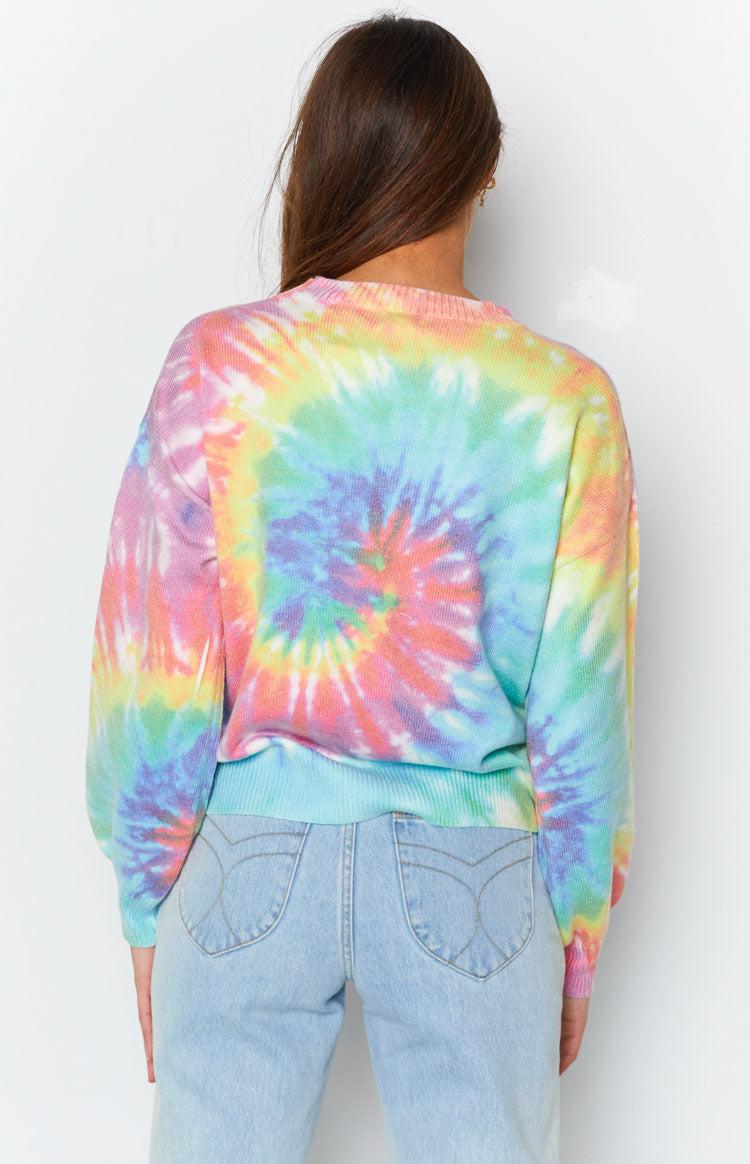 Love You Different Tie Dye Sweater Rainbow Product Image