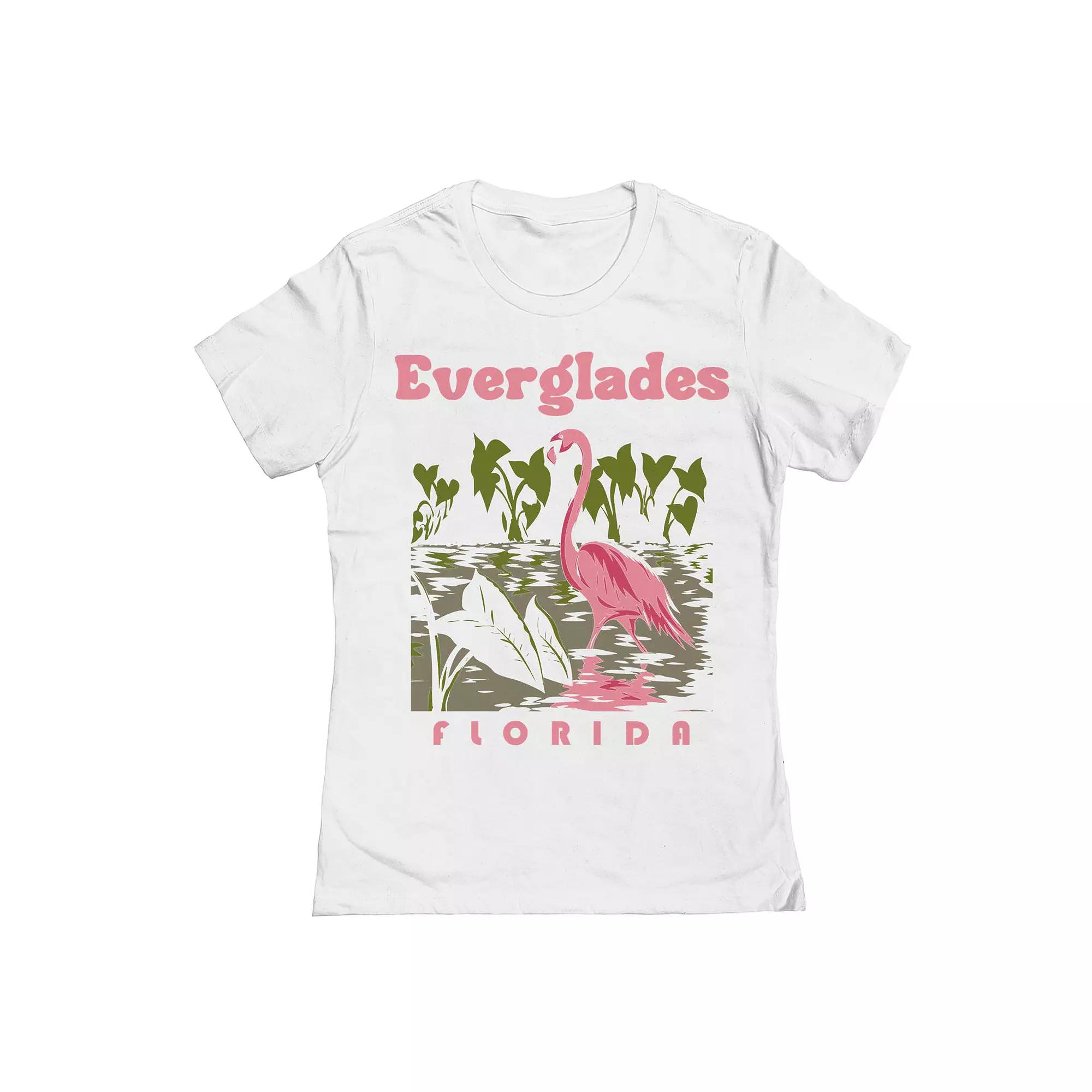 Junior's Everglades Womens Graphic Tee, Girl's, Size: Large, White Product Image