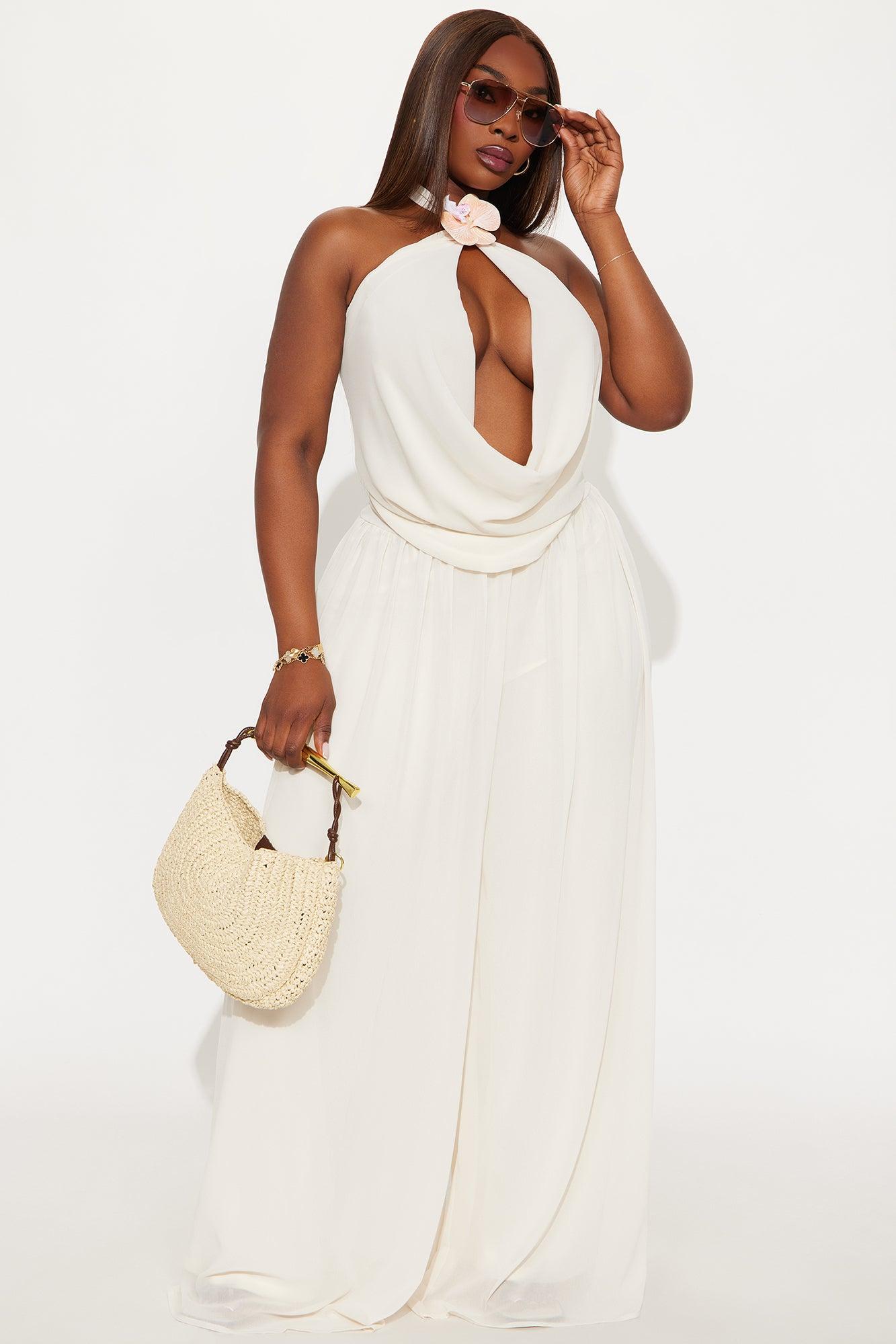 Dreamy Vacation Chiffon Pant Set - Cream Product Image