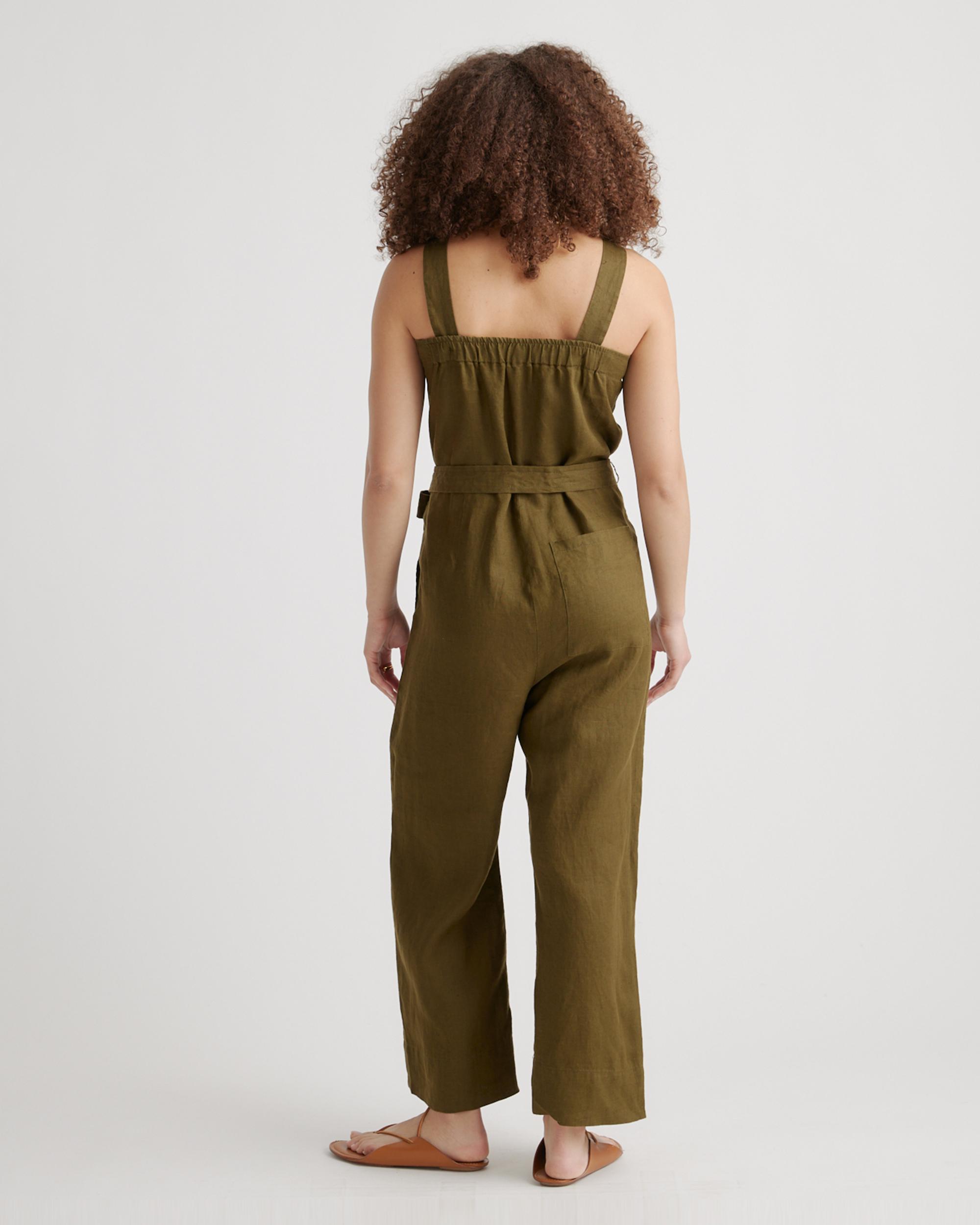 Quince | Women's 100% European Linen Square Neck Jumpsuit Product Image