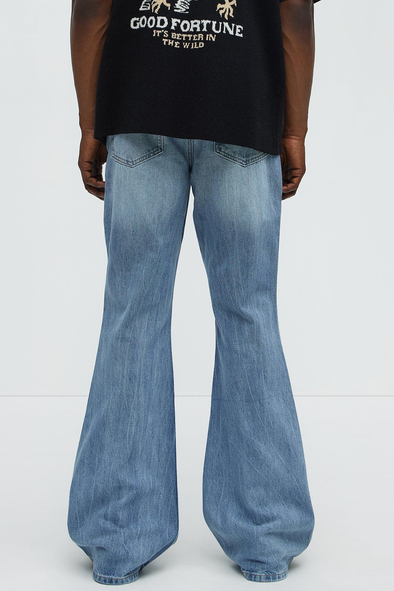Stacked Slim Flare Make You Look Jeans - Medium Blue Wash Male Product Image
