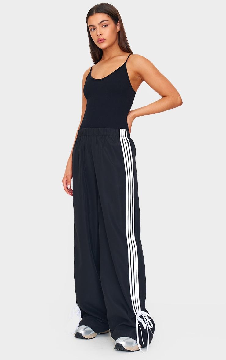 Black Snatched Rib Strappy Bodysuit Product Image